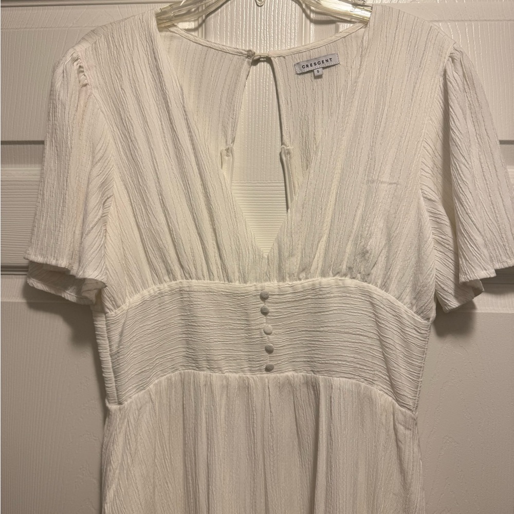CRESCENT White Midi Dress